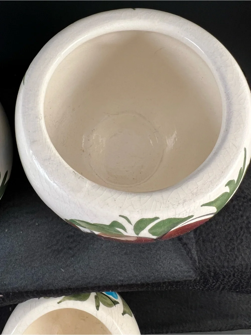 Set Of 3 Handpainted Vintage Pottery Succulent Cactus Flower Pots